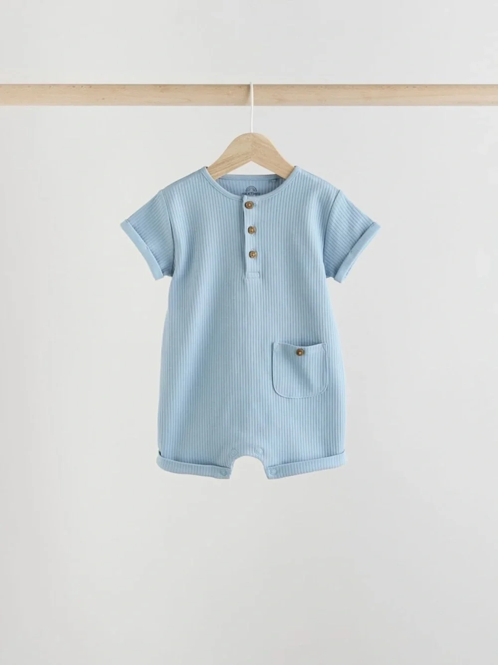 Next Blue Grandad Button Neck Baby Rompers 4 Pack- NWT- Up to 3mths